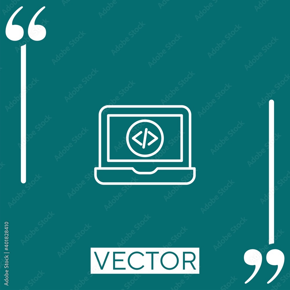 Poster code vector icon linear icon. editable stroke line
