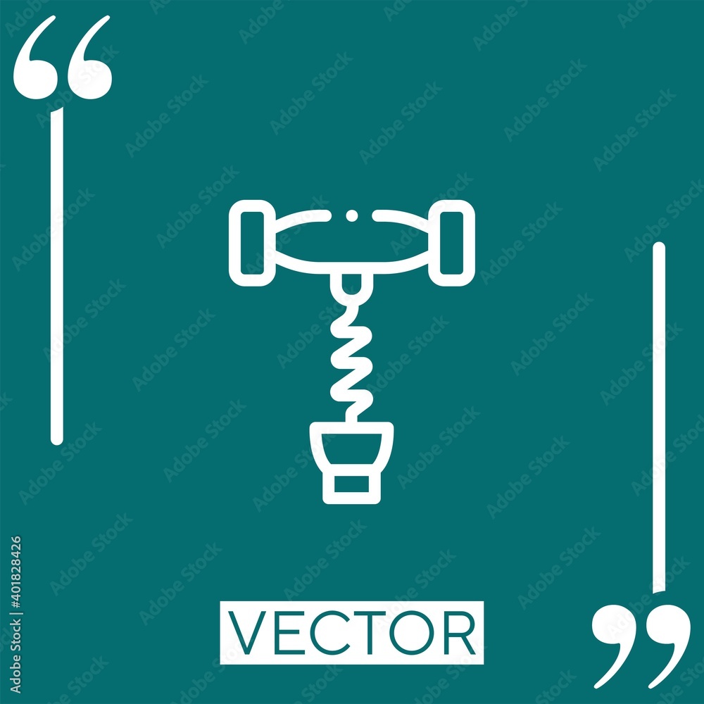 Poster corkscrew vector icon linear icon. editable stroke line