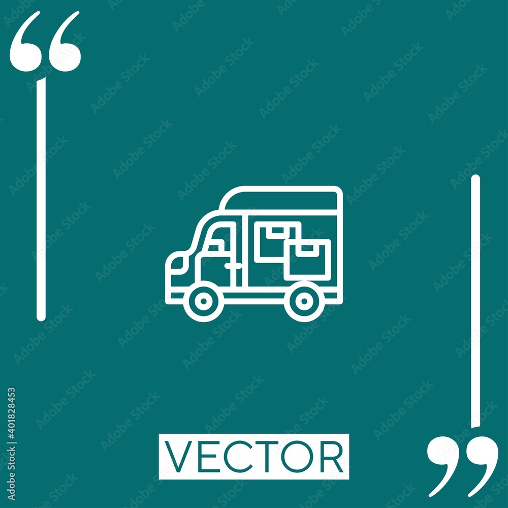 Poster delivery vector icon linear icon. editable stroke line