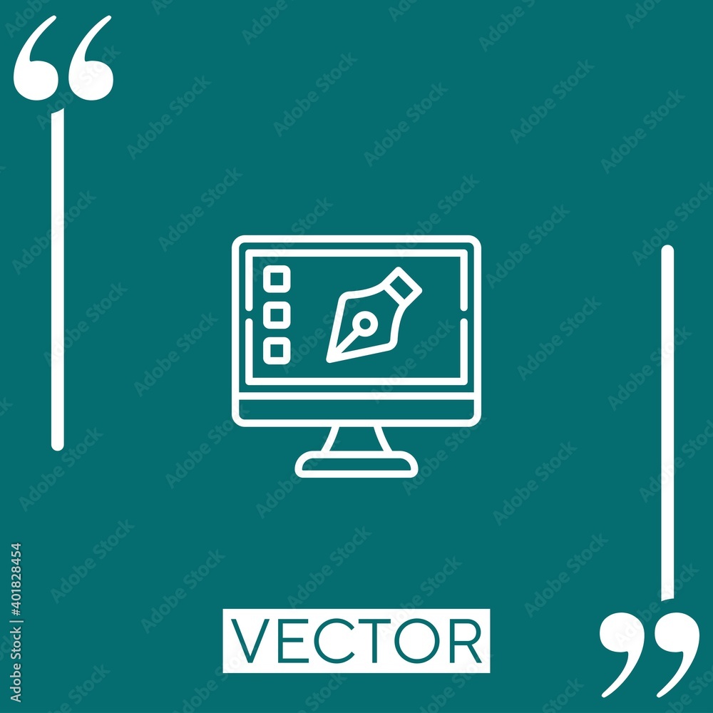 Poster design vector icon Linear icon. Editable stroke line