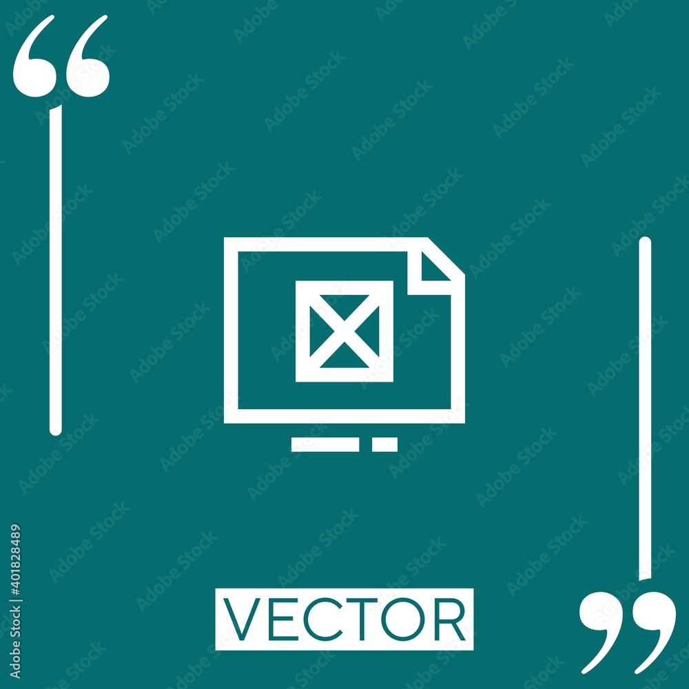 Poster file vector icon linear icon. editable stroke line