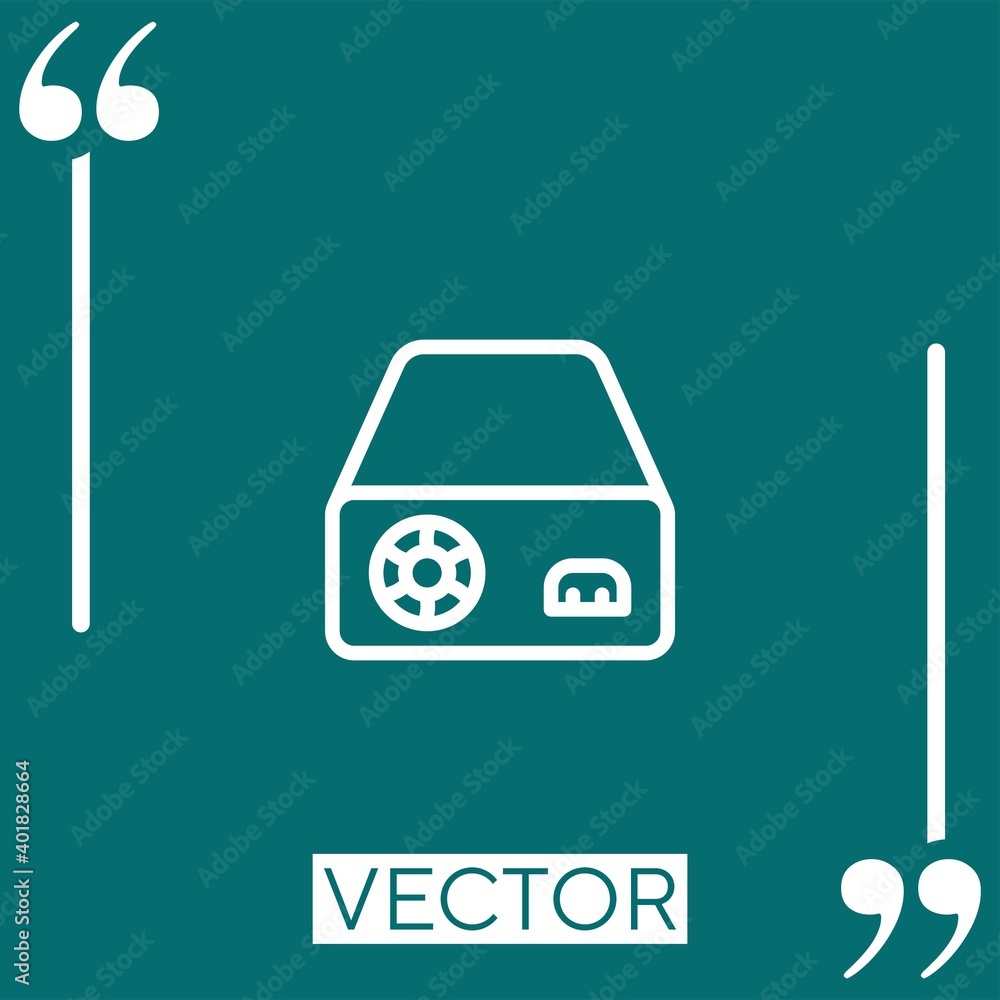 Poster power source vector icon linear icon. editable stroke line