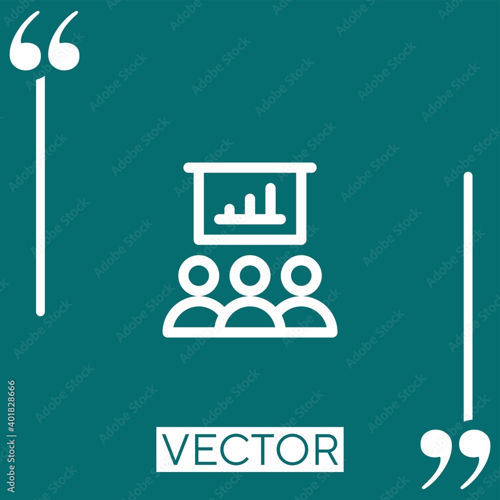 Poster presentation vector icon linear icon. editable stroke line