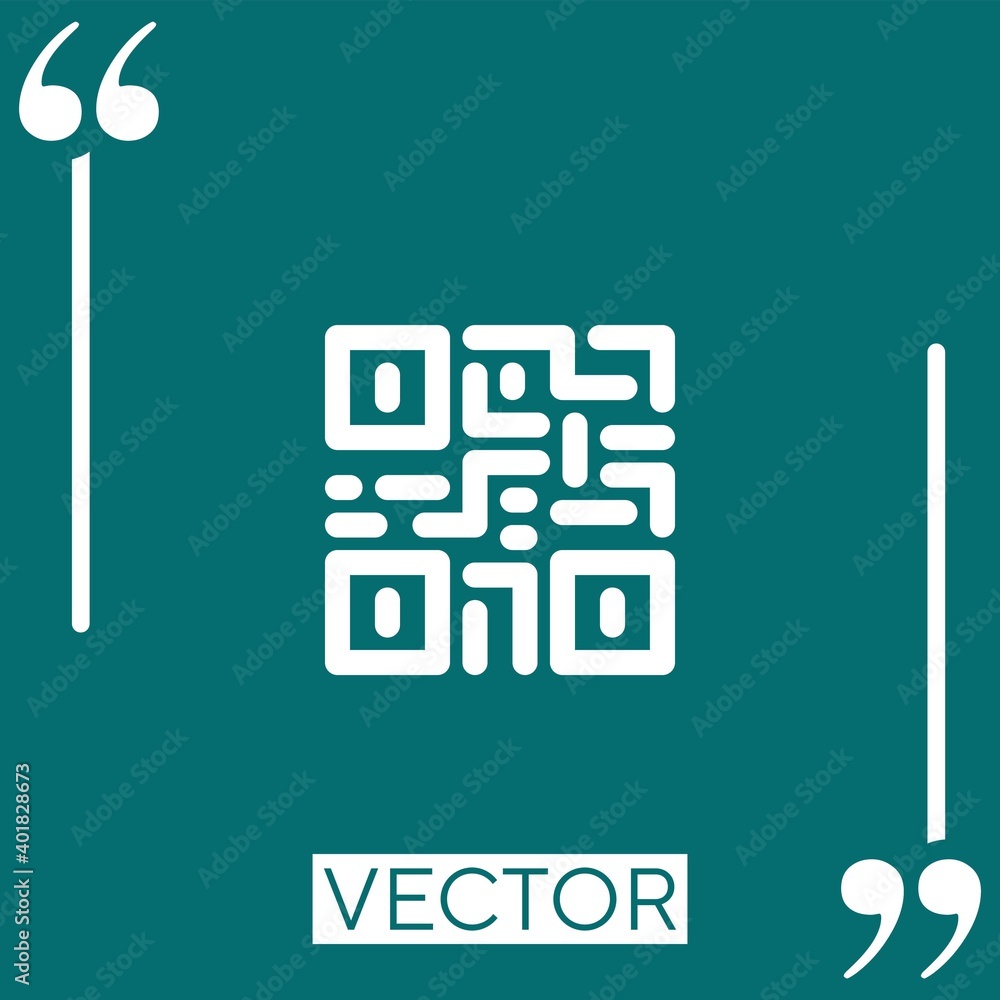 Poster qr code vector icon linear icon. editable stroke line