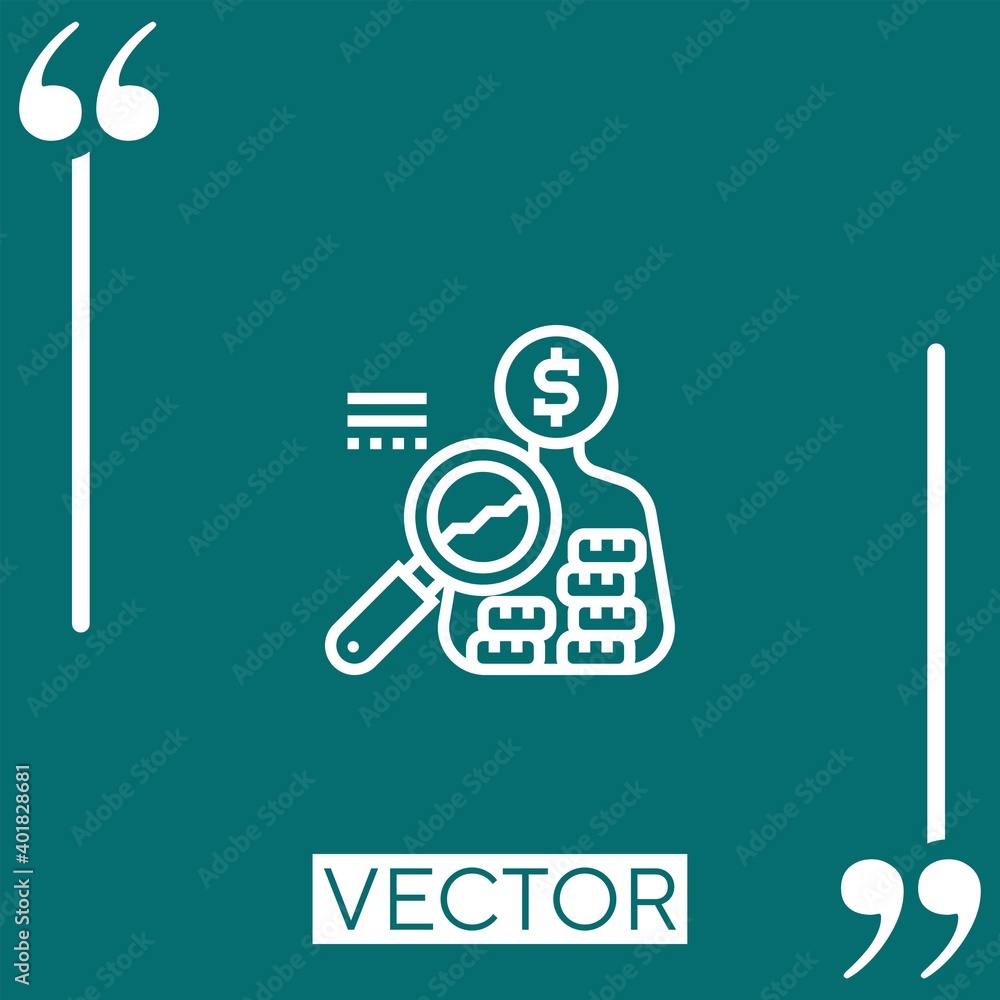 Poster research vector icon linear icon. editable stroke line