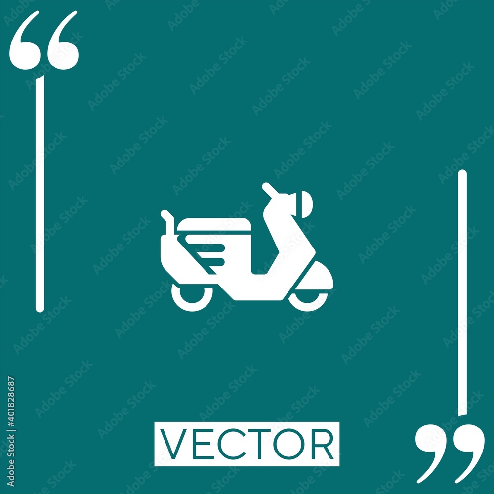 Poster scooter vector icon linear icon. editable stroke line