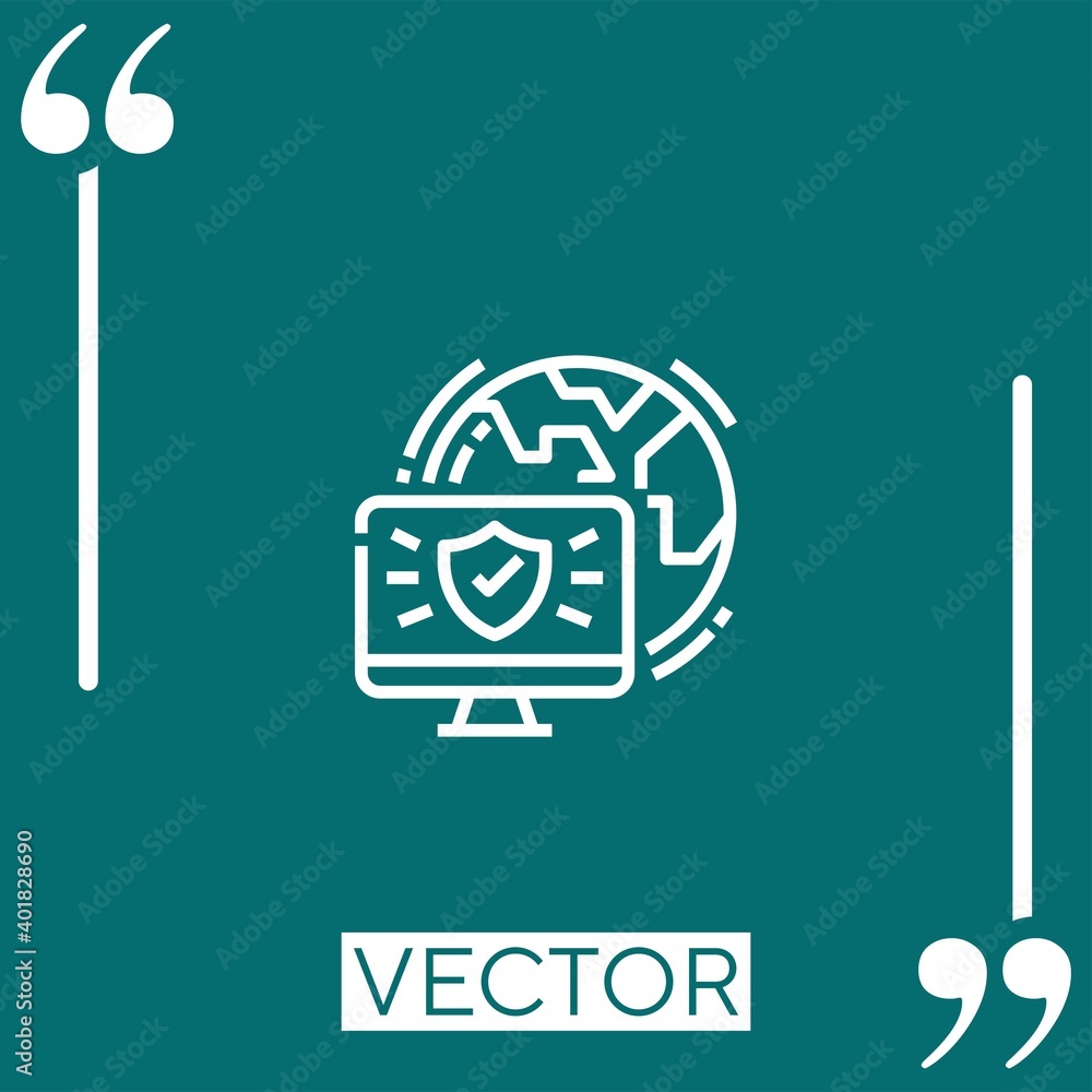 Poster security vector icon linear icon. editable stroke line