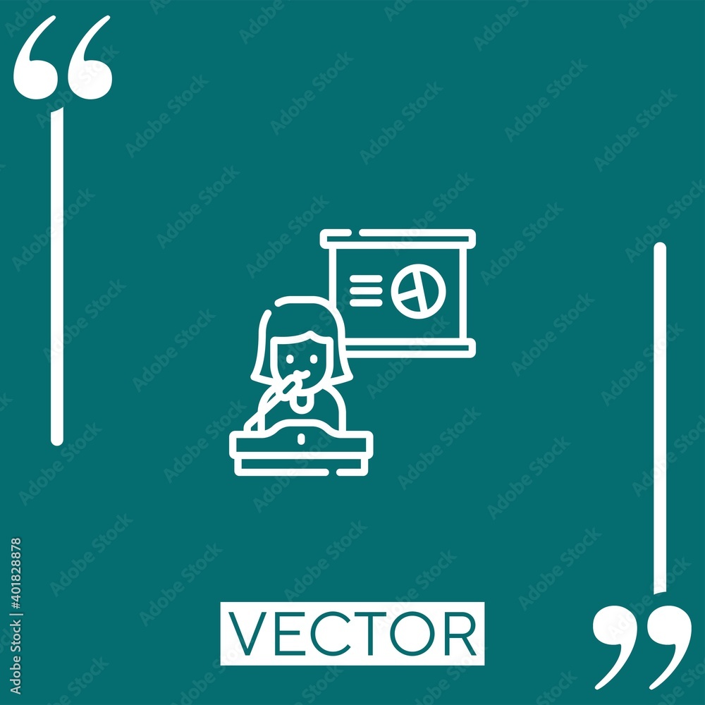 Poster speech vector icon linear icon. editable stroke line