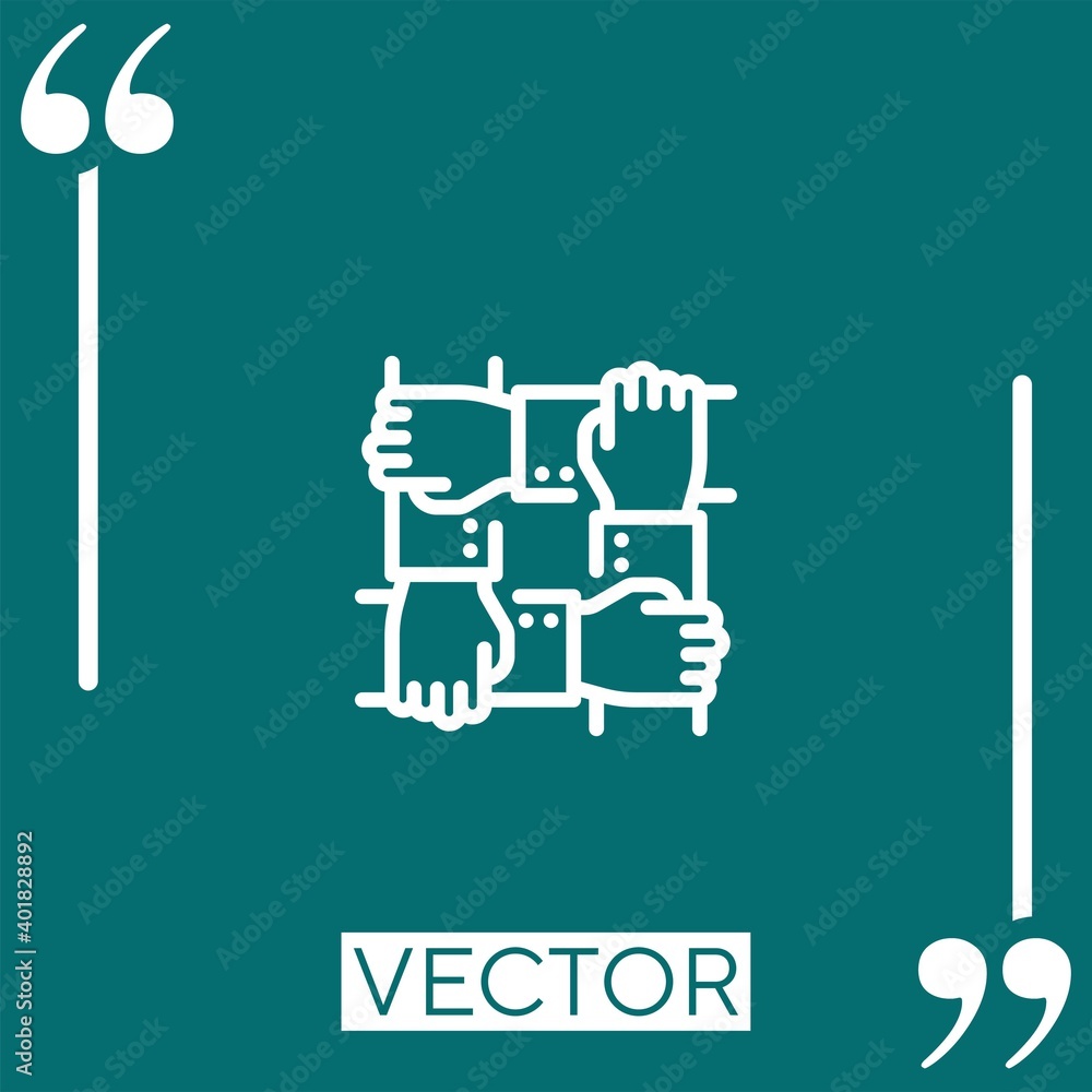 Poster teamwork vector icon linear icon. editable stroke line