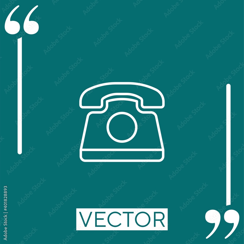 Poster telephone vector icon linear icon. editable stroke line