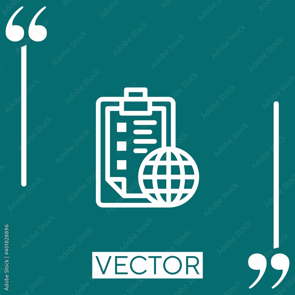 Poster test vector icon linear icon. editable stroke line