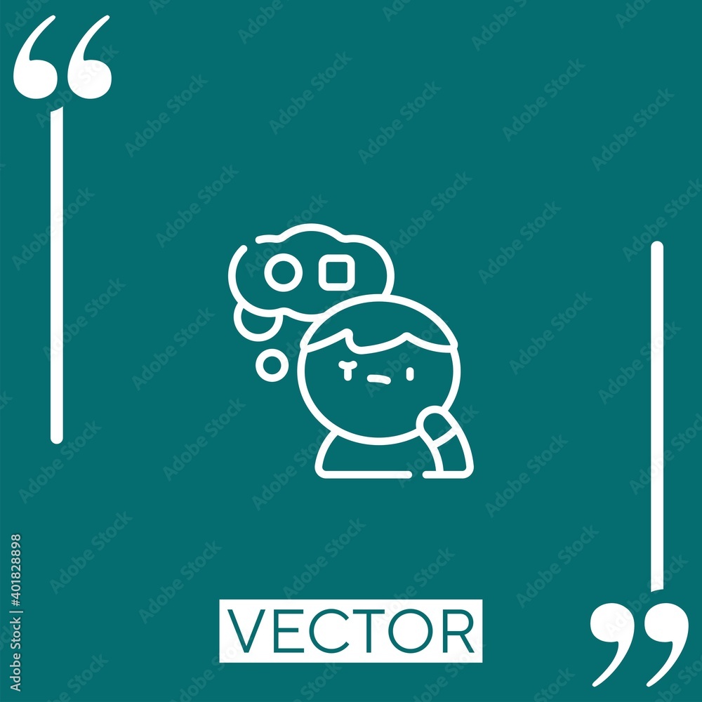 Poster thinking vector icon linear icon. editable stroke line