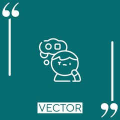 thinking vector icon Linear icon. Editable stroke line