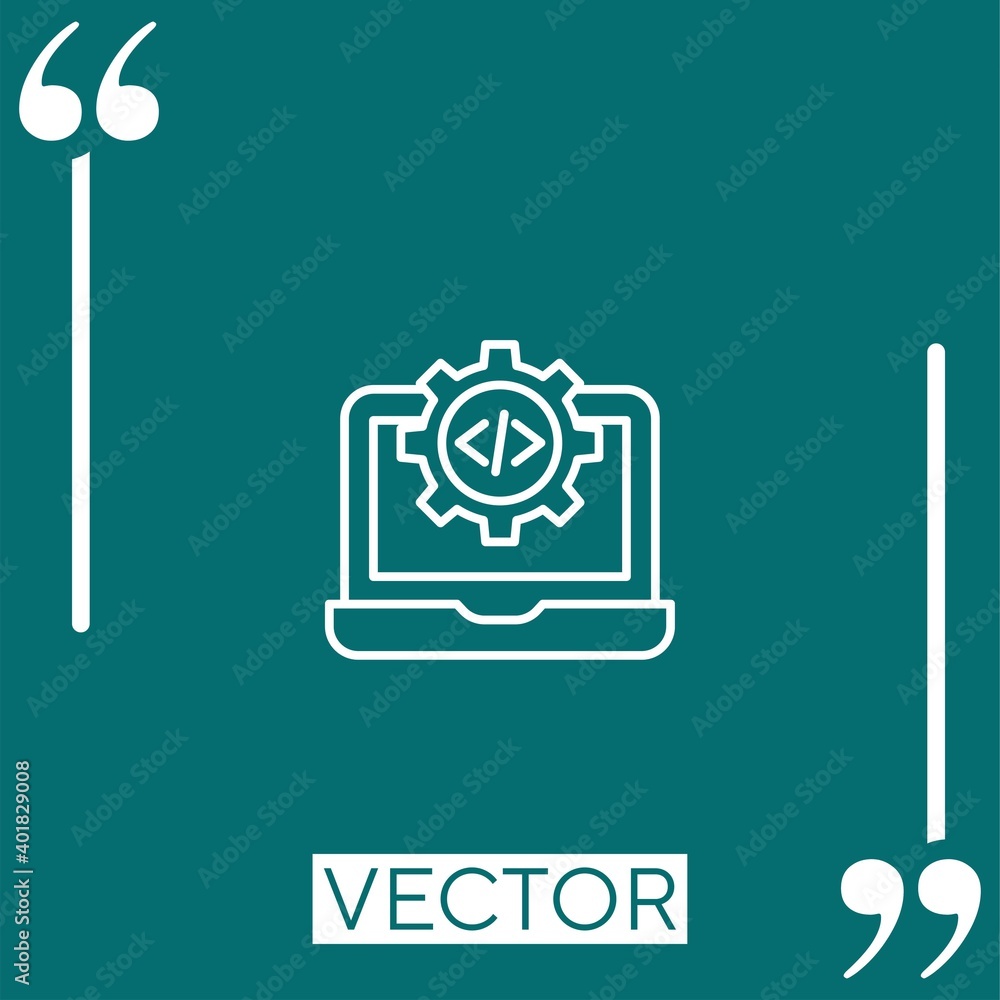 Poster code vector icon linear icon. editable stroke line