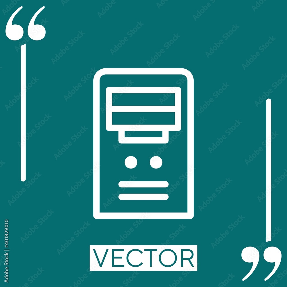 Aufkleber computer vector icon linear icon. editable stroke line