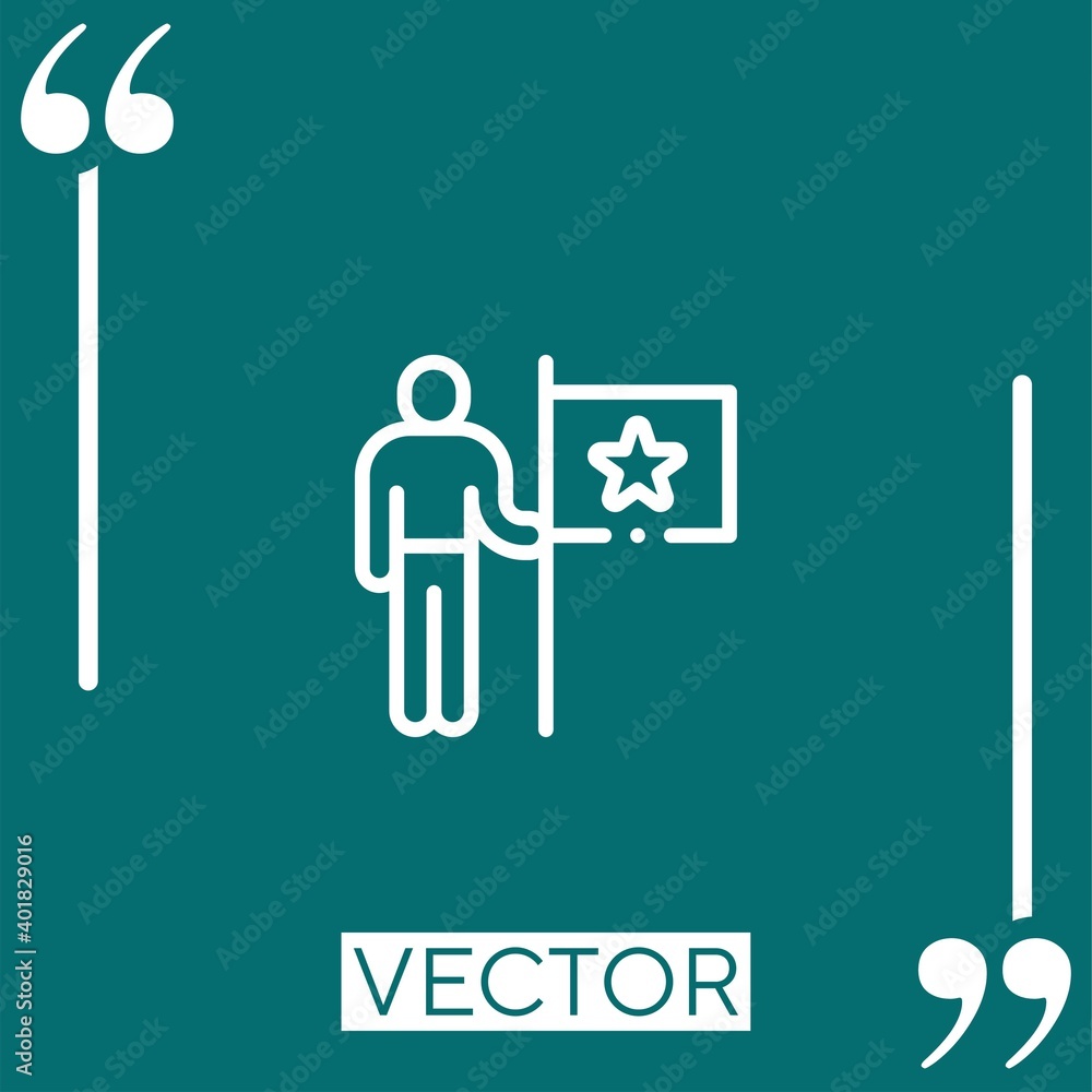 Poster confidence vector icon linear icon. editable stroke line