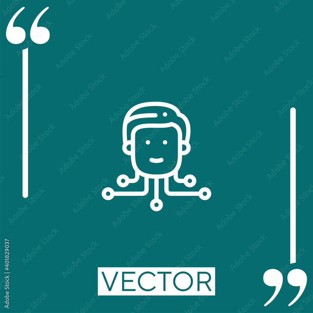 Poster cyborg vector icon linear icon. editable stroke line