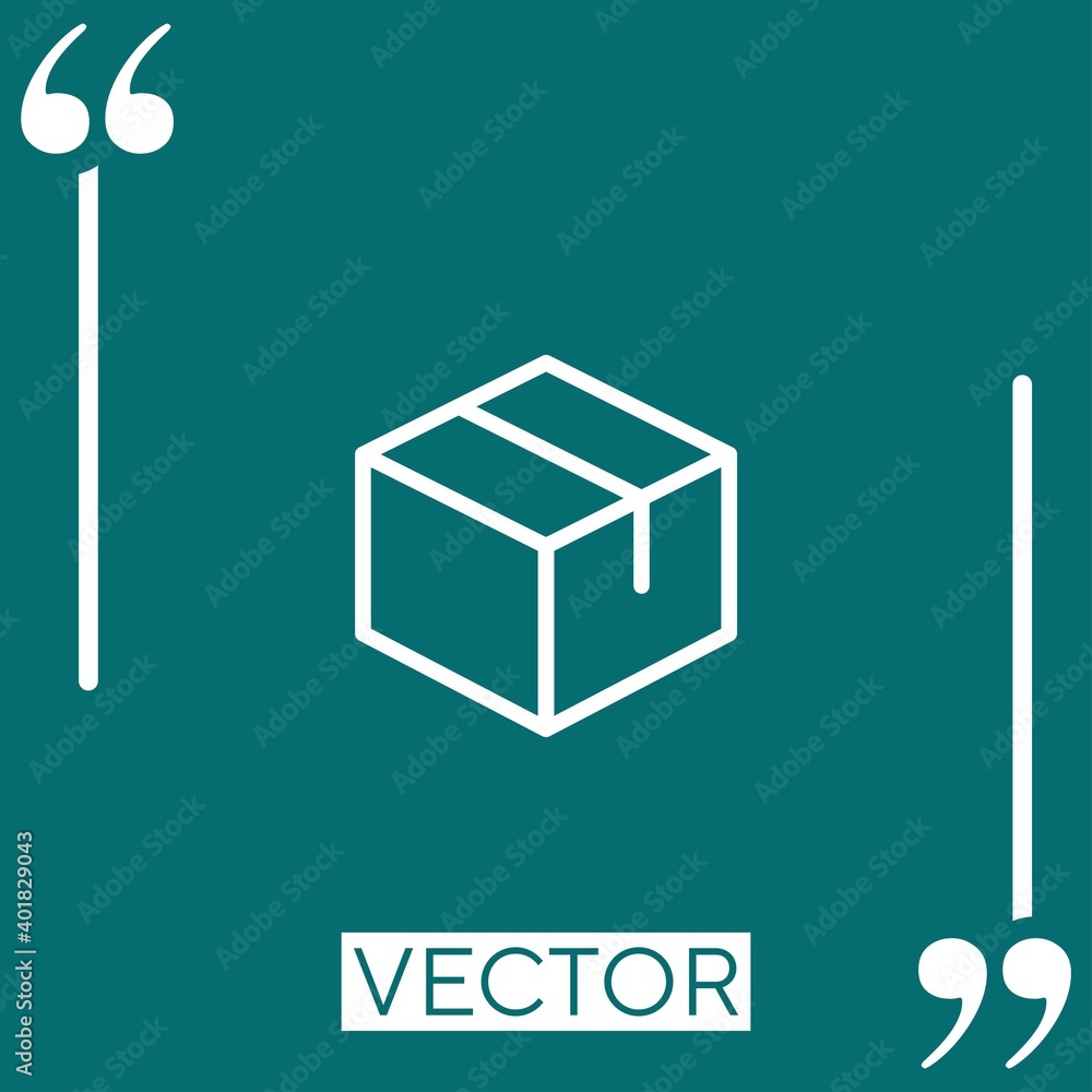 Poster delivery box vector icon linear icon. editable stroke line