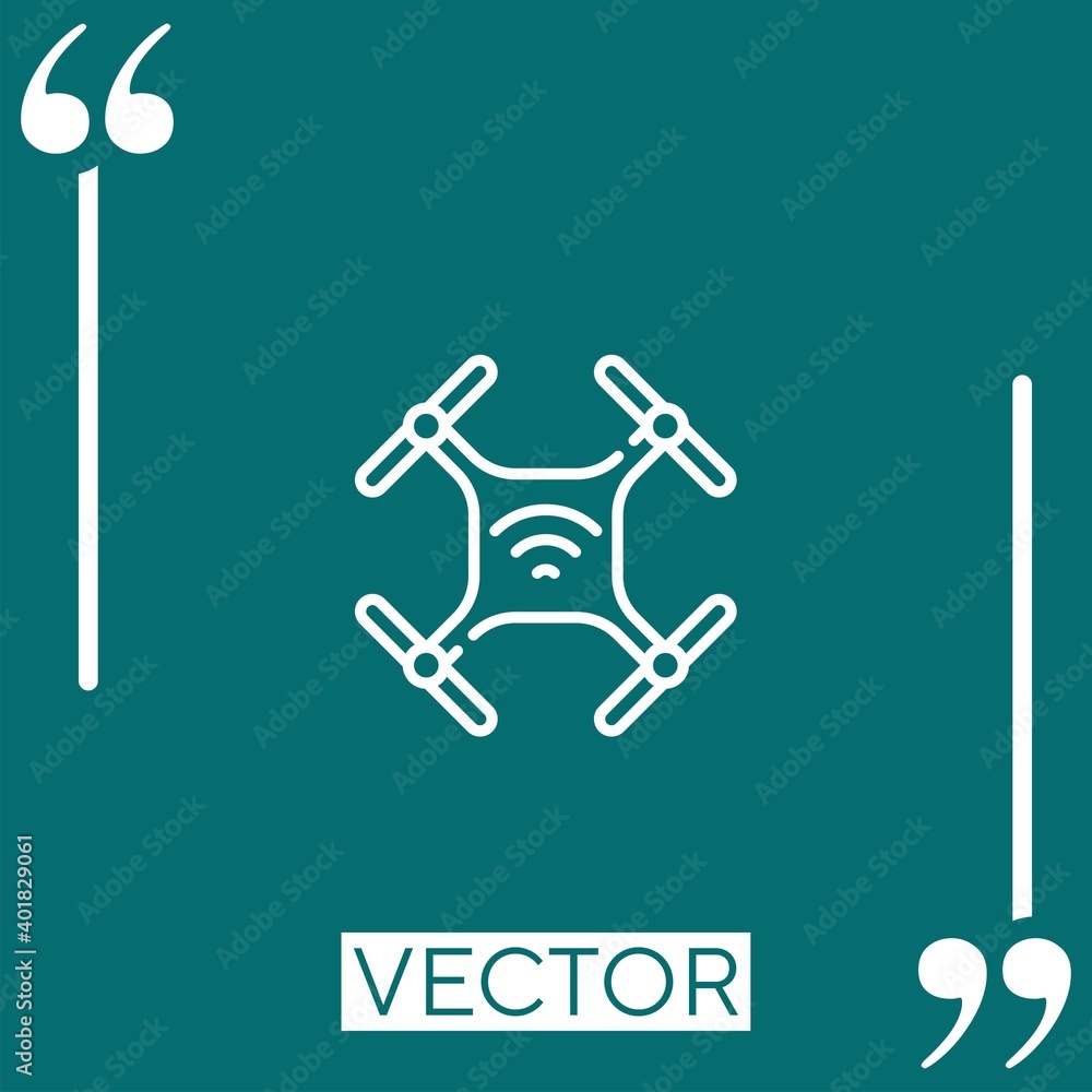 Poster drone vector icon linear icon. editable stroke line