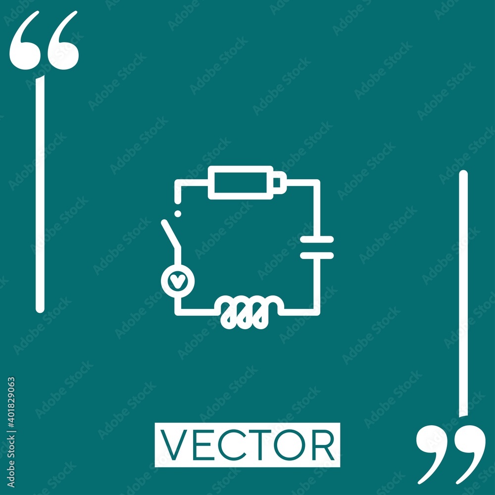 Poster electrical circuit vector icon linear icon. editable stroke line
