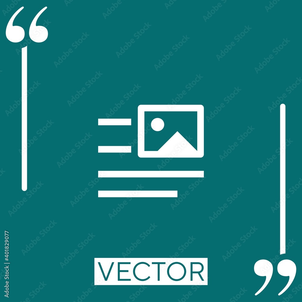 Poster image vector icon linear icon. editable stroke line