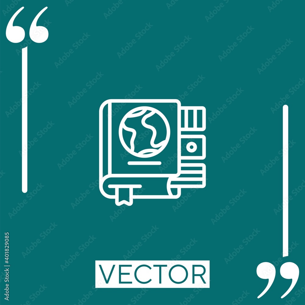 Poster languages vector icon linear icon. editable stroke line