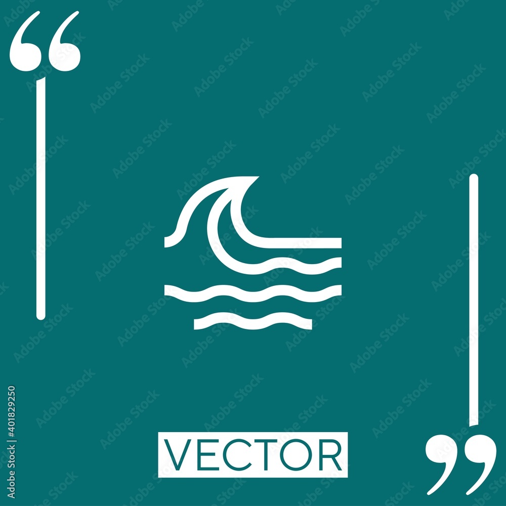Poster wave vector icon linear icon. editable stroked line