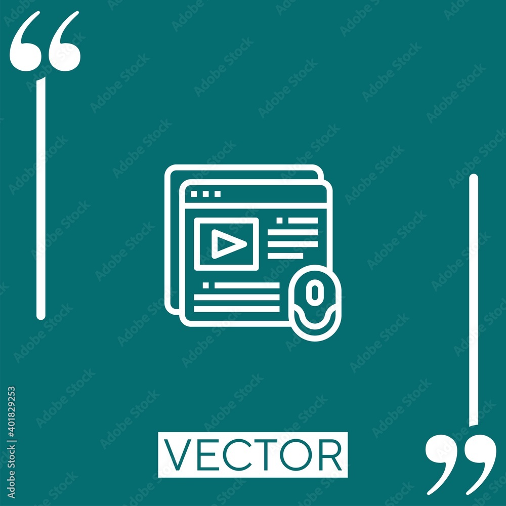 Poster website vector icon linear icon. editable stroked line