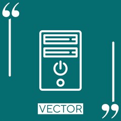 pc tower vector icon Linear icon. Editable stroke line