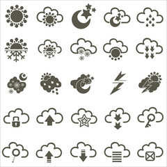 Vector illustration of clouds collection.