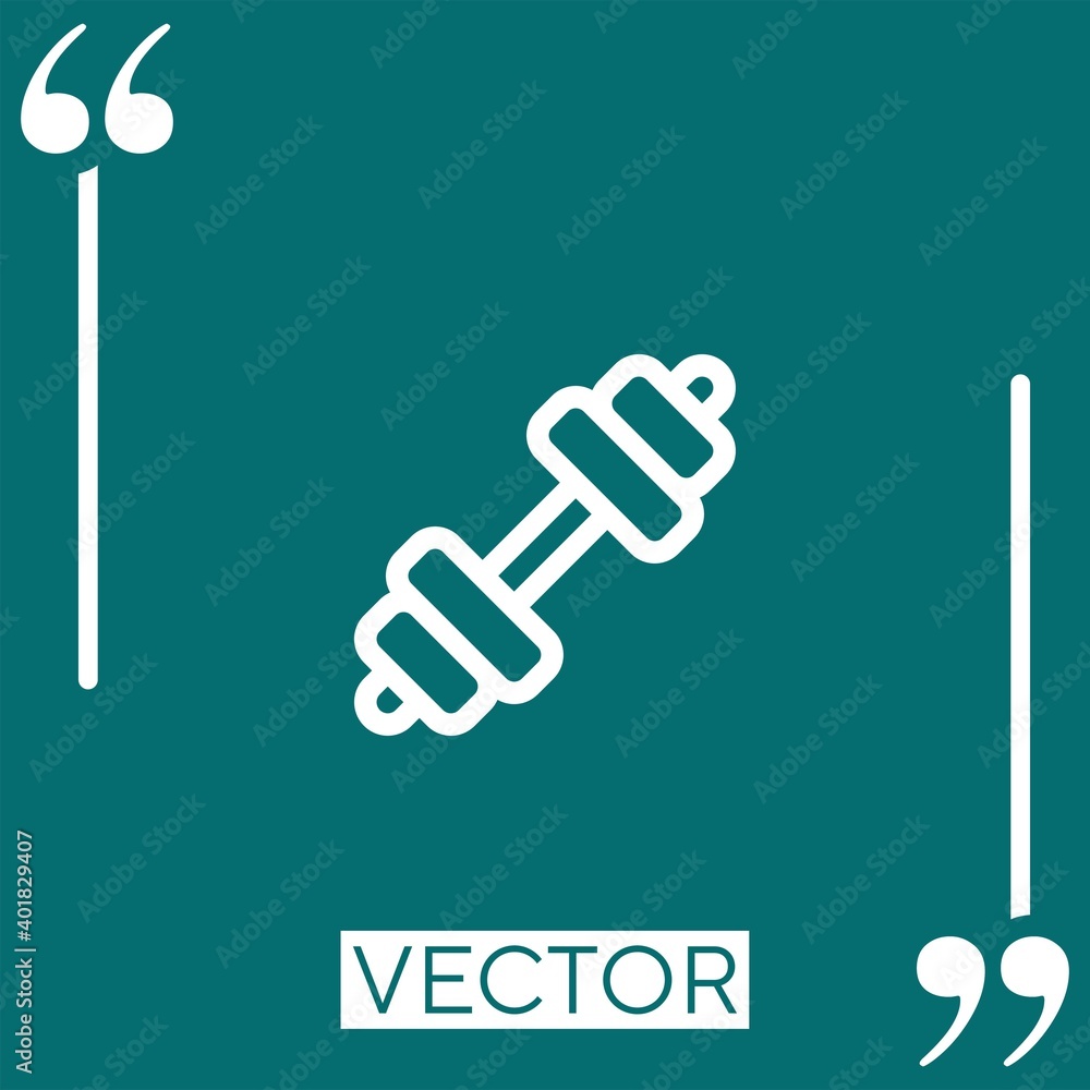 Poster dumbbell vector icon linear icon. editable stroked line