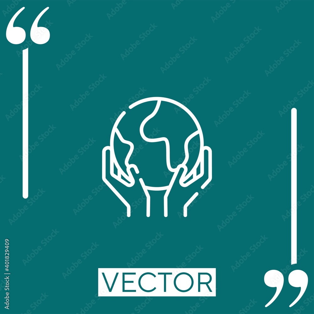 Poster earth vector icon linear icon. editable stroked line