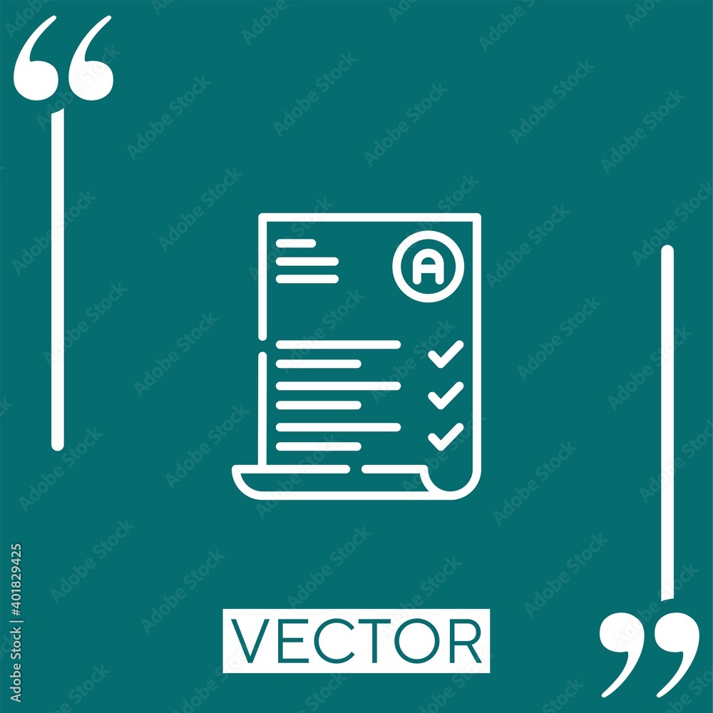 Poster exam vector icon linear icon. editable stroke line