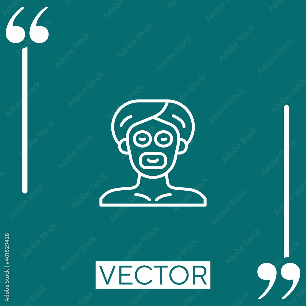Poster face mask vector icon linear icon. editable stroked line