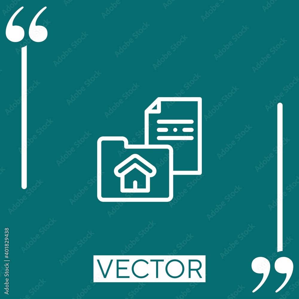 Poster file folder vector icon linear icon. editable stroked line