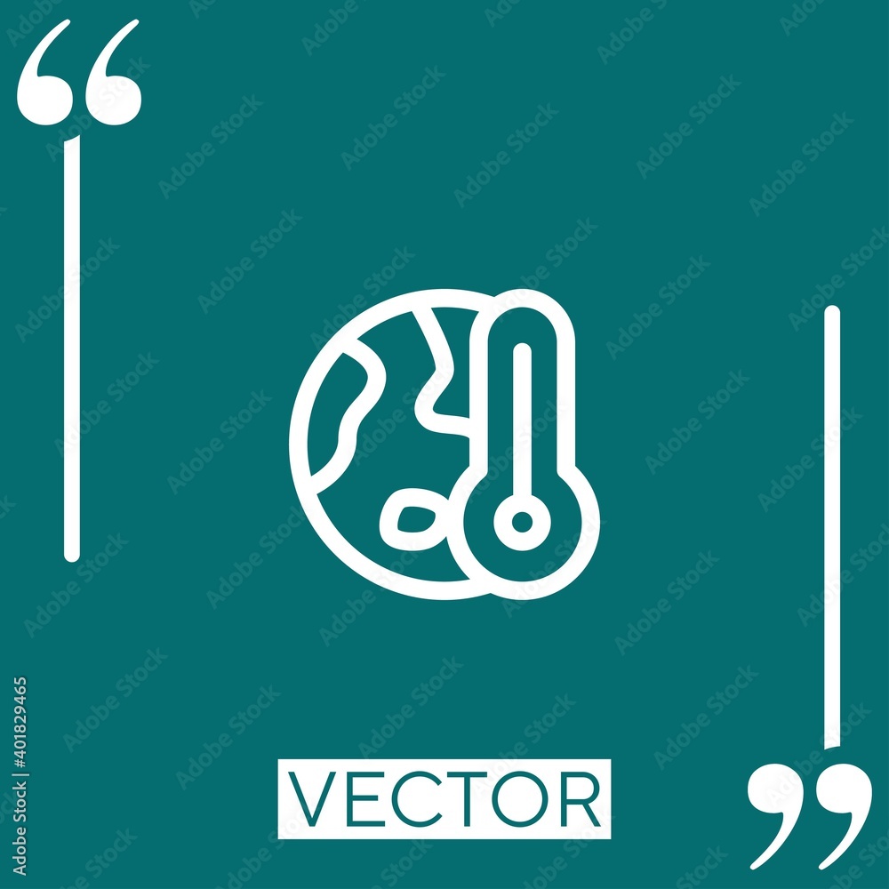 Poster global warming vector icon linear icon. editable stroked line