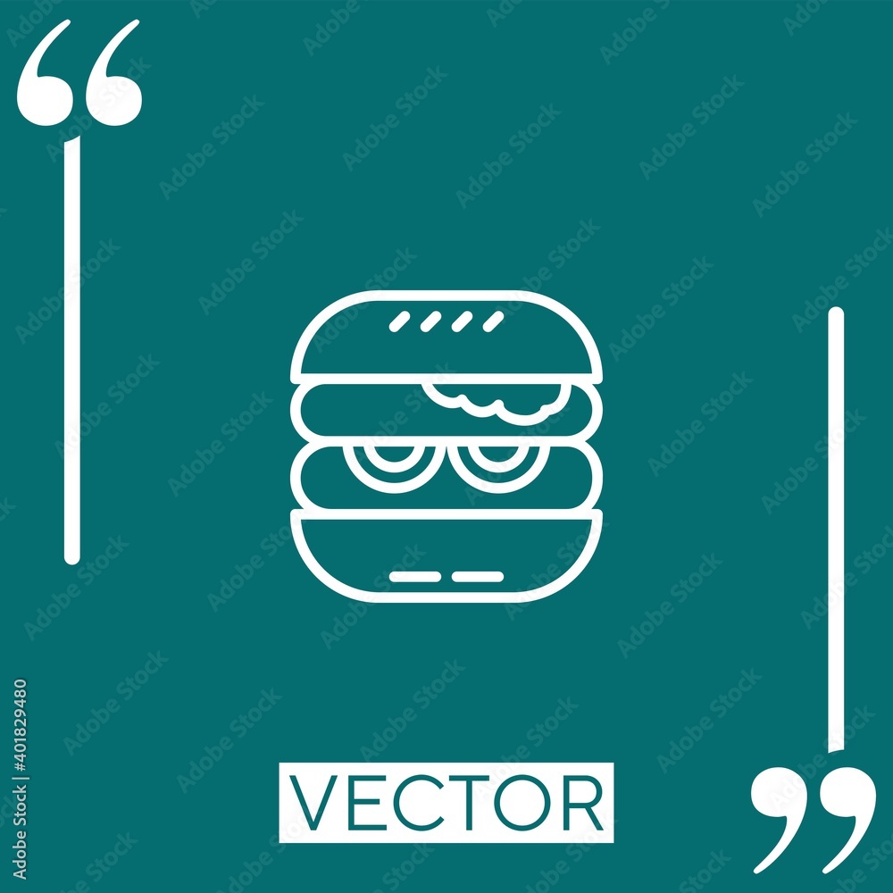 Poster hamburger vector icon linear icon. editable stroked line