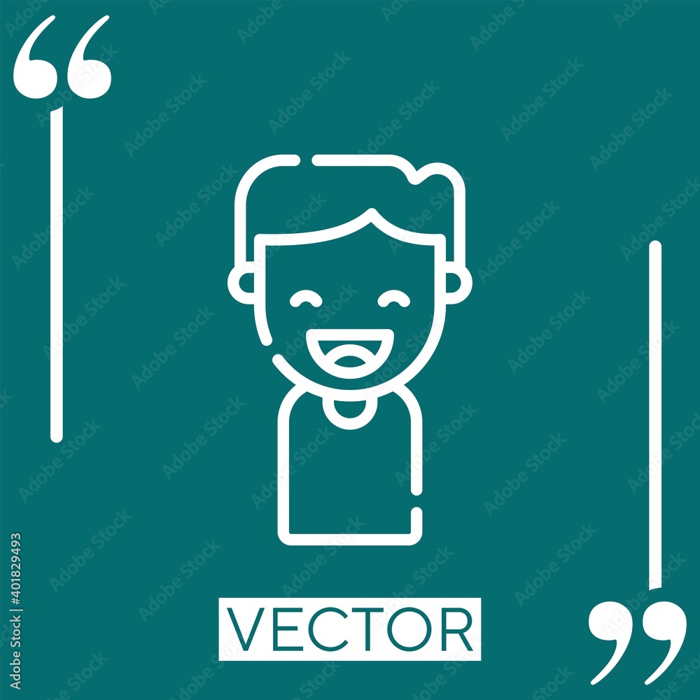 Poster happy vector icon linear icon. editable stroked line