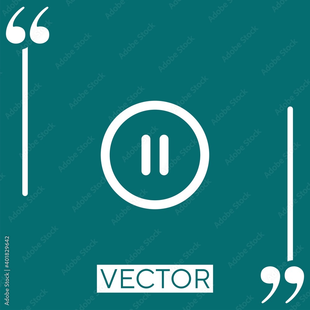 Poster pause vector icon linear icon. editable stroked line
