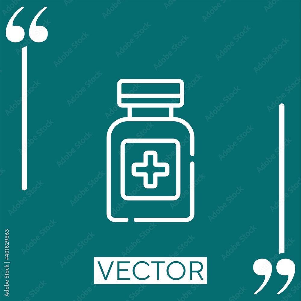 Poster pills vector icon linear icon. editable stroked line