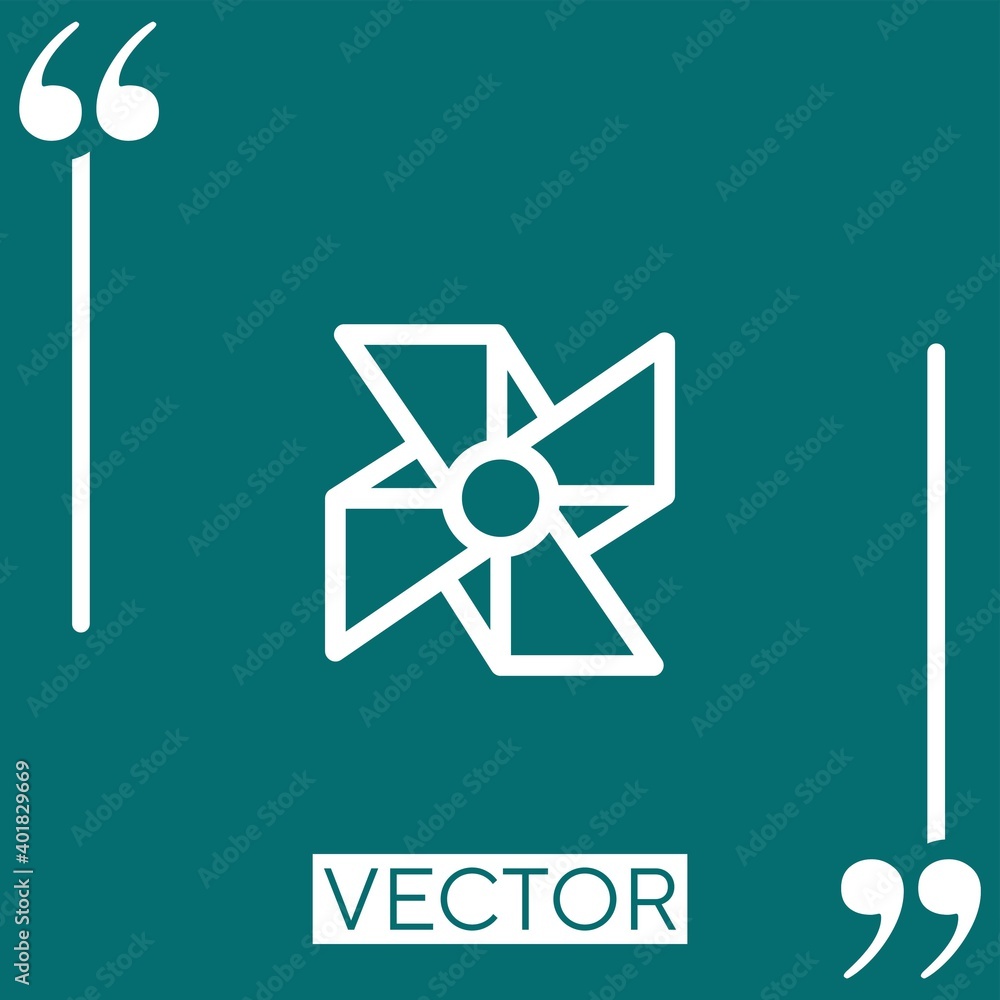 Poster pinwheel vector icon linear icon. editable stroked line