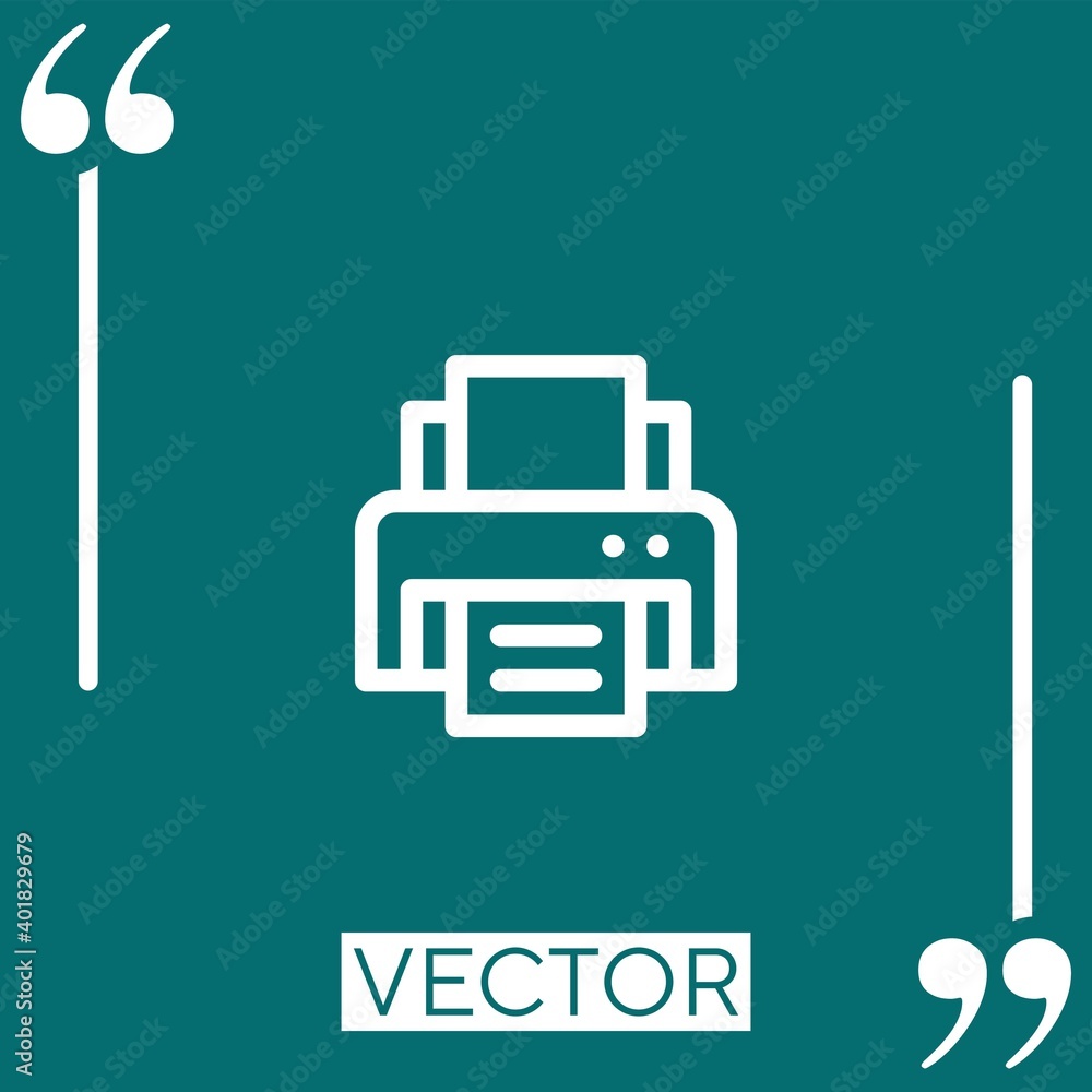Poster printer vector icon linear icon. editable stroked line