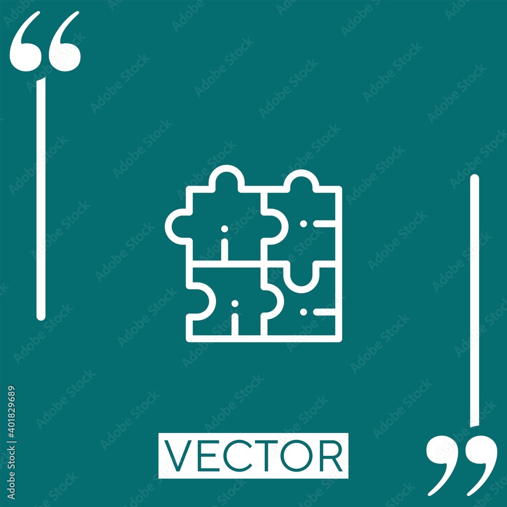 Poster puzzle vector icon linear icon. editable stroked line