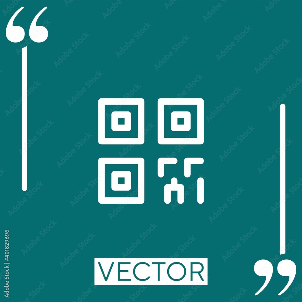 Poster qr code vector icon linear icon. editable stroked line