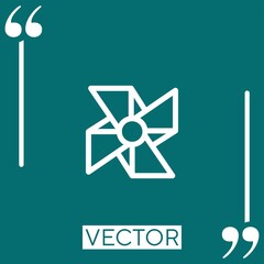 pinwheel vector icon Linear icon. Editable stroked line