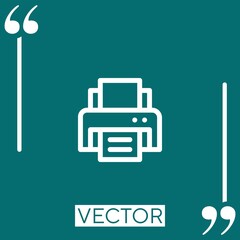 printer vector icon Linear icon. Editable stroked line