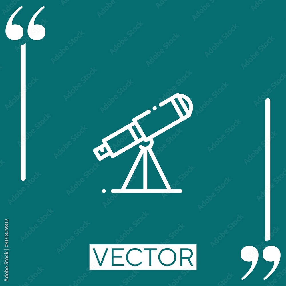 Poster telescope vector icon linear icon. editable stroked line