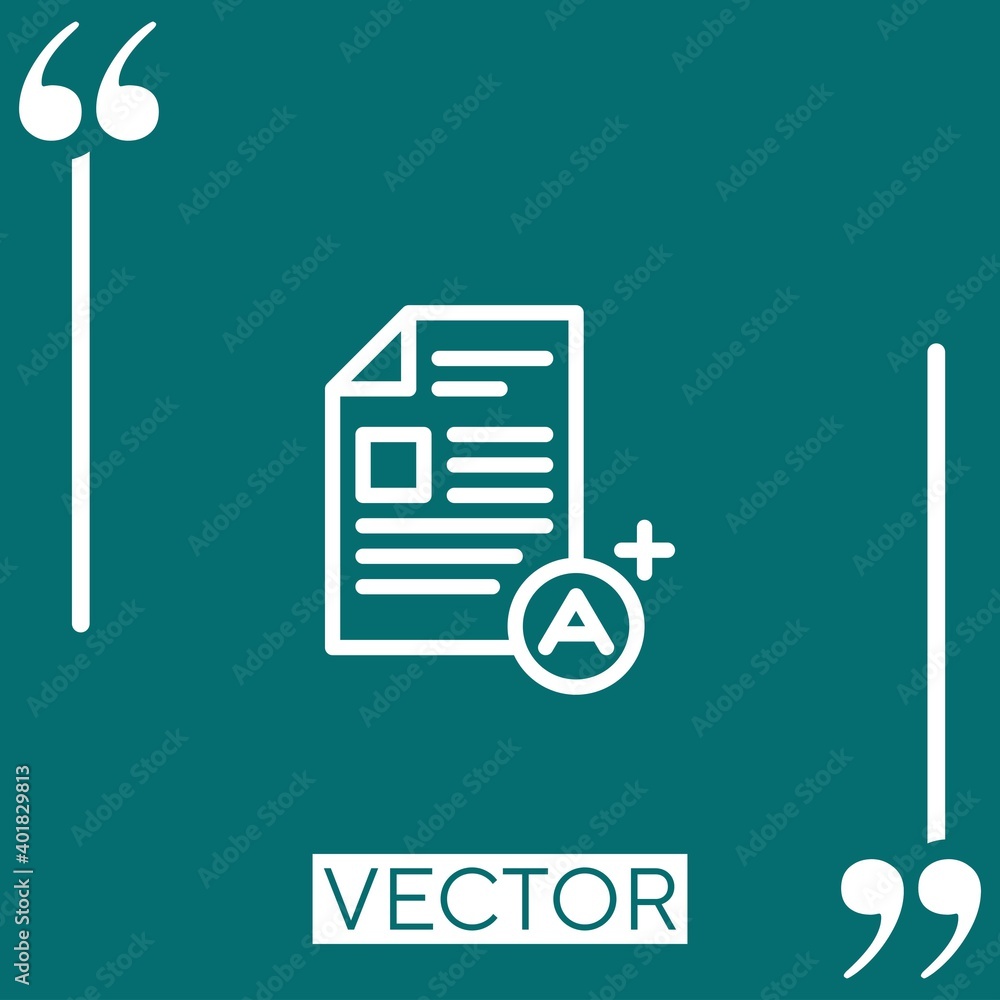 Poster test vector icon linear icon. editable stroked line