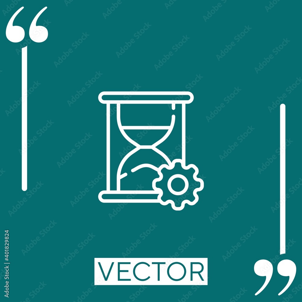 Poster time management vector icon linear icon. editable stroked line