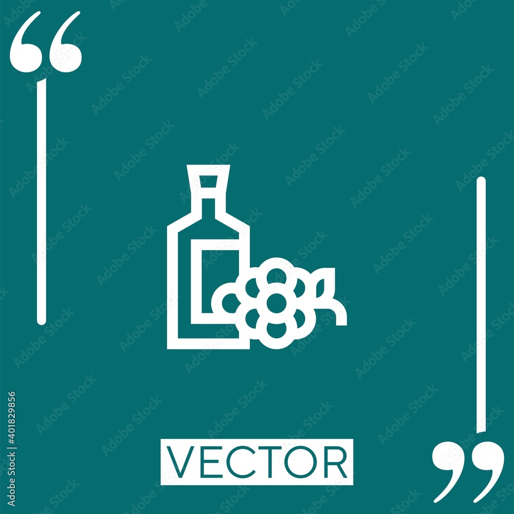 Poster wine vector icon linear icon. editable stroked line